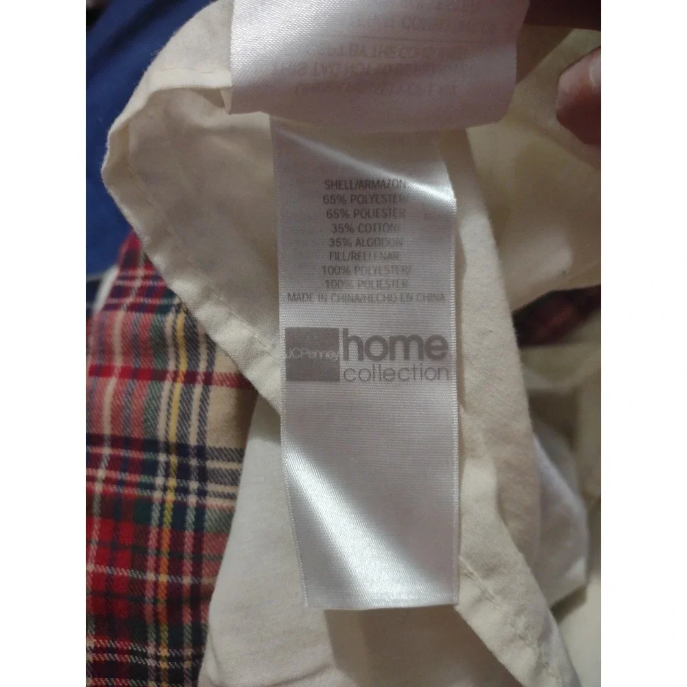 VTG JCPenney Home Collection Varsity Football Plaid‎ Pillow Sham 30x24 Unisex